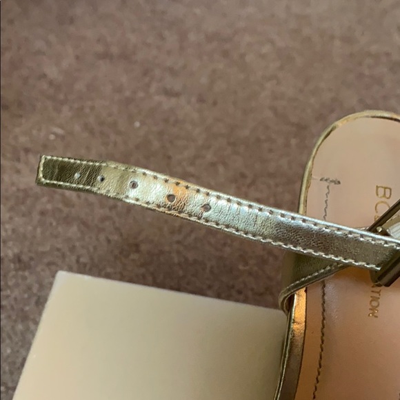 BCBGeneration Pippi Gold Strap Platform Cork Wedge - Picture 10 of 13